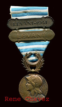  Vichy Commemorative Levant 1941 Medal 